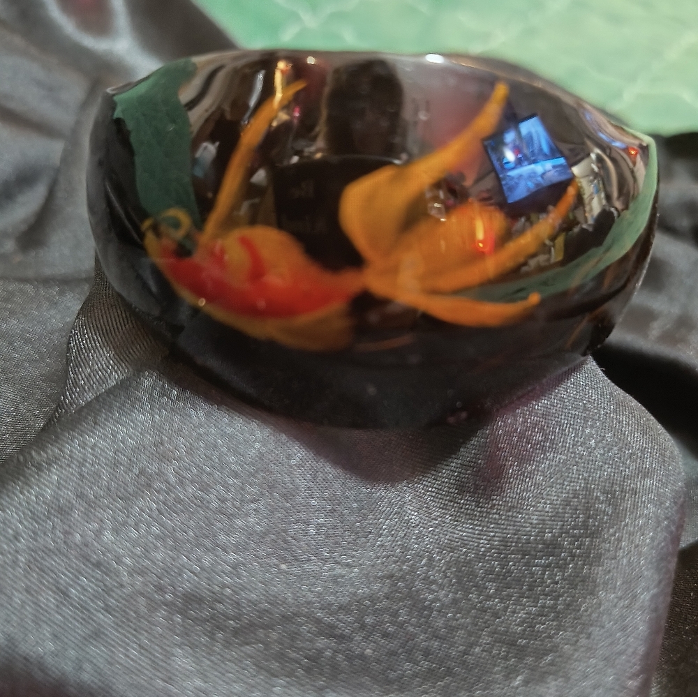 Handmade Italian Cellulose Acetate Tortoiseshell Bangle Bracelet Made In Italy